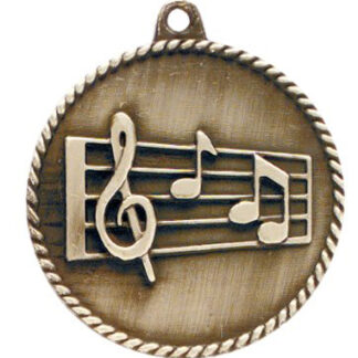 Gold music medal, 2"