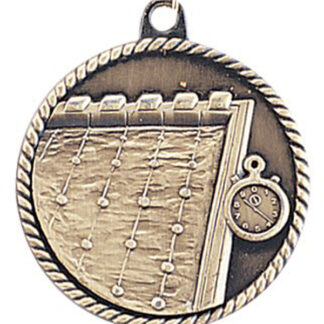 Swimming gold medal, with pool and stopwatch