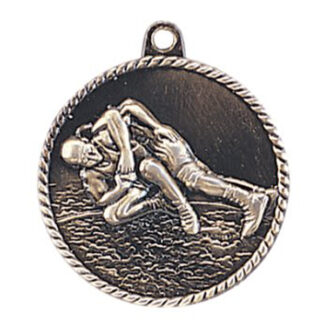 Wrestling, gold 2" medal